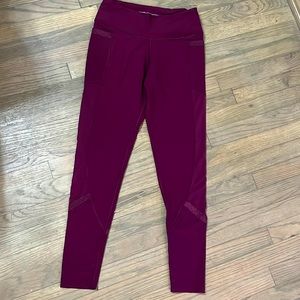 Maroon Victoria Sport Mesh Leggings